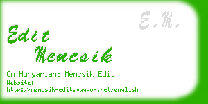 edit mencsik business card